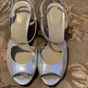 Beautiful silver strappy heels